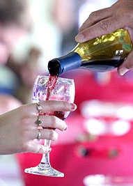 Wine served during Wine Festival